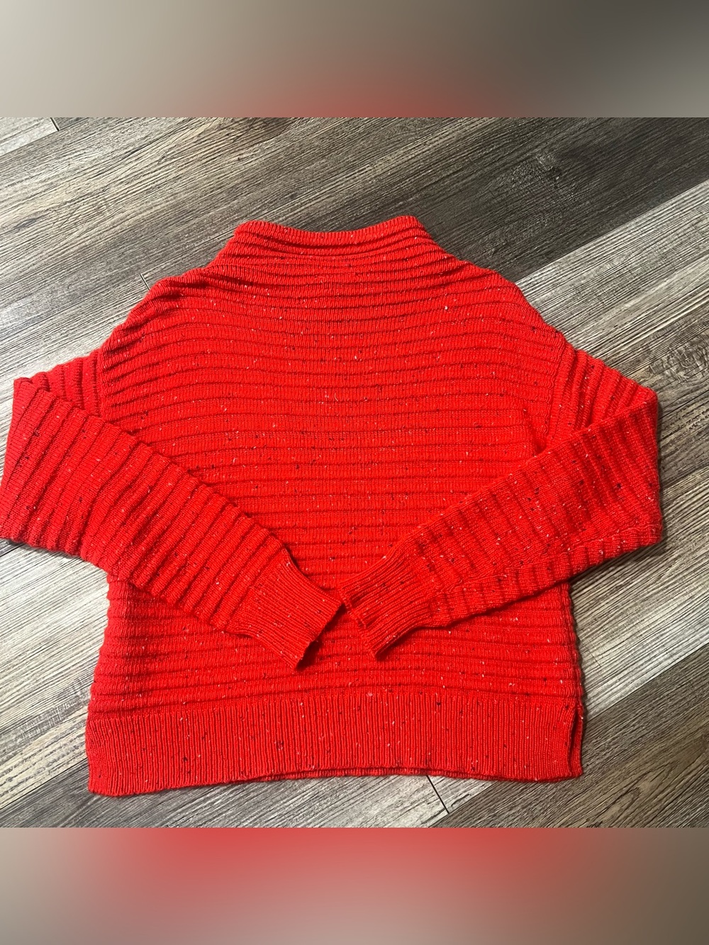 COURT & ROWE Red Ribbed Mock Neck Sweater Medium Ribbed Cozy Knit - Picture 6 of 8